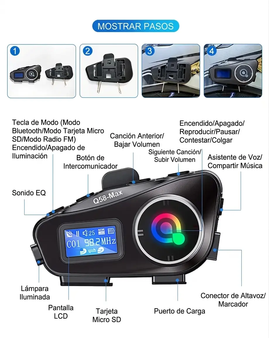 Intercomunicador Q58 Max - Imagen 4
